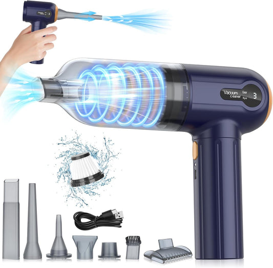 RoamVac™ 15000 Pa Cordless Car Vacuum — Mini Handheld Dust Buster & Air Blower with LED Display, USB-C Rechargeable, Powerful Suction for Car, Home & Pet Hair