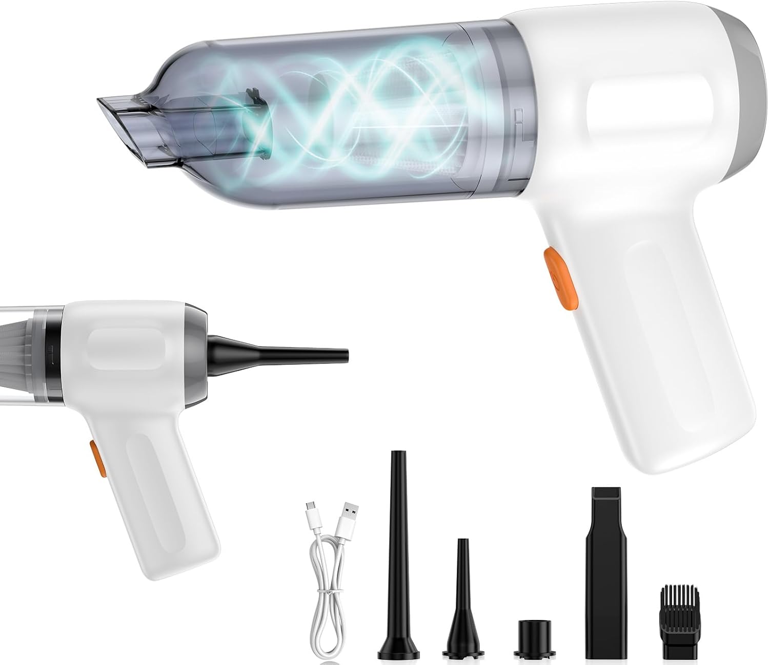 RoamVac 15kPa Cordless Car Vacuum — LED Display, USB-C Rechargeable